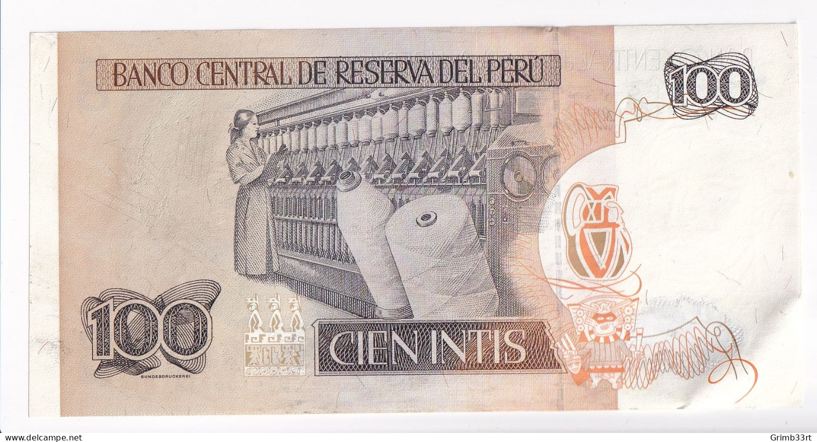 Peru - 100 Intis - 1987 - Pérou