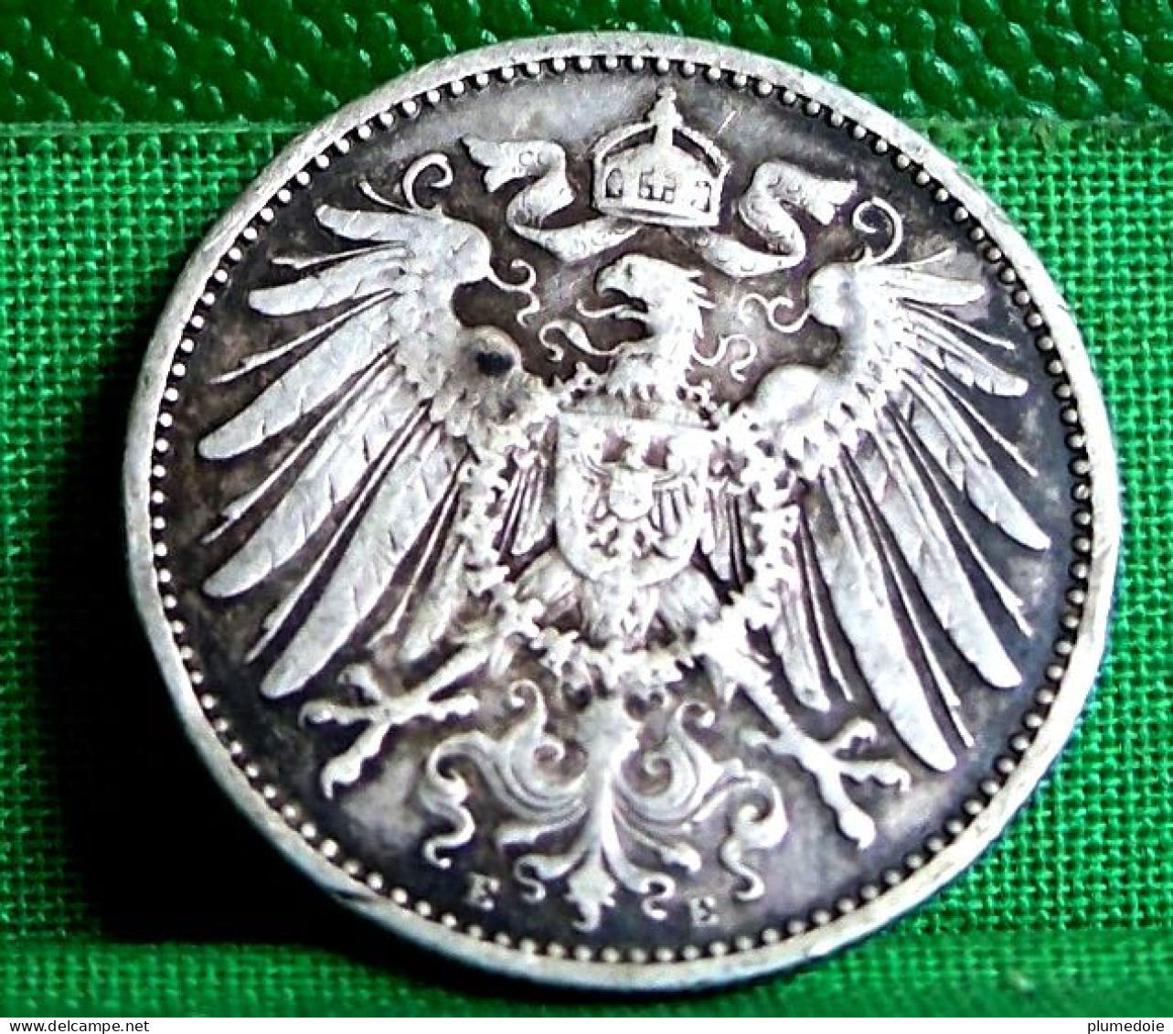 ALLEMAGNE 1 MARK 1901 Muldenhütten E  - Aigle Impérial, Second Type. Argent . DEUTSCHES REICH SILVER GERMANY COIN - 1 Mark