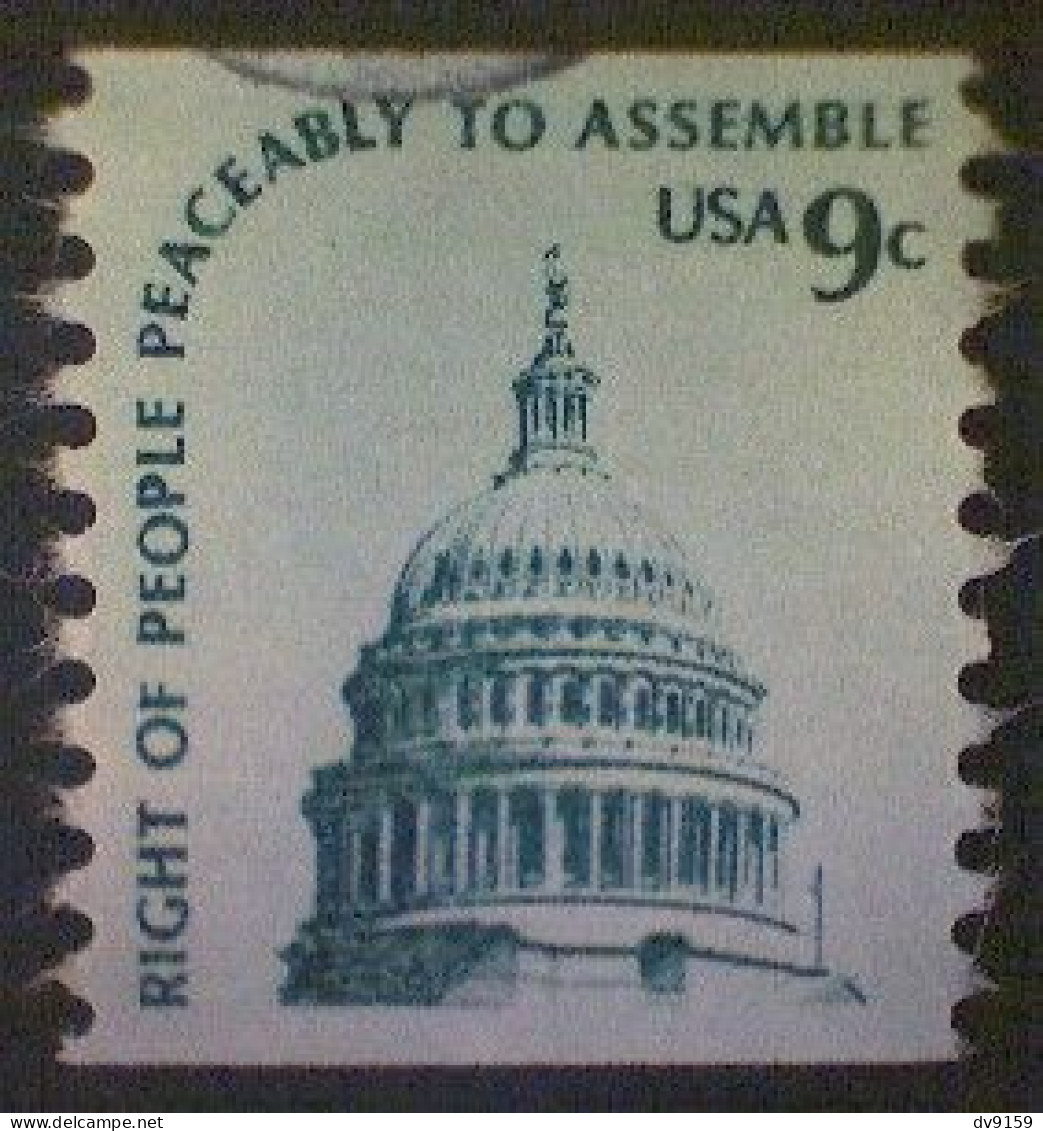 United States, Scott #1616, Used(o), 1975, Americana Series Coil:  Capitol Dome, 9¢, Slate On Greenish Paper - Usados