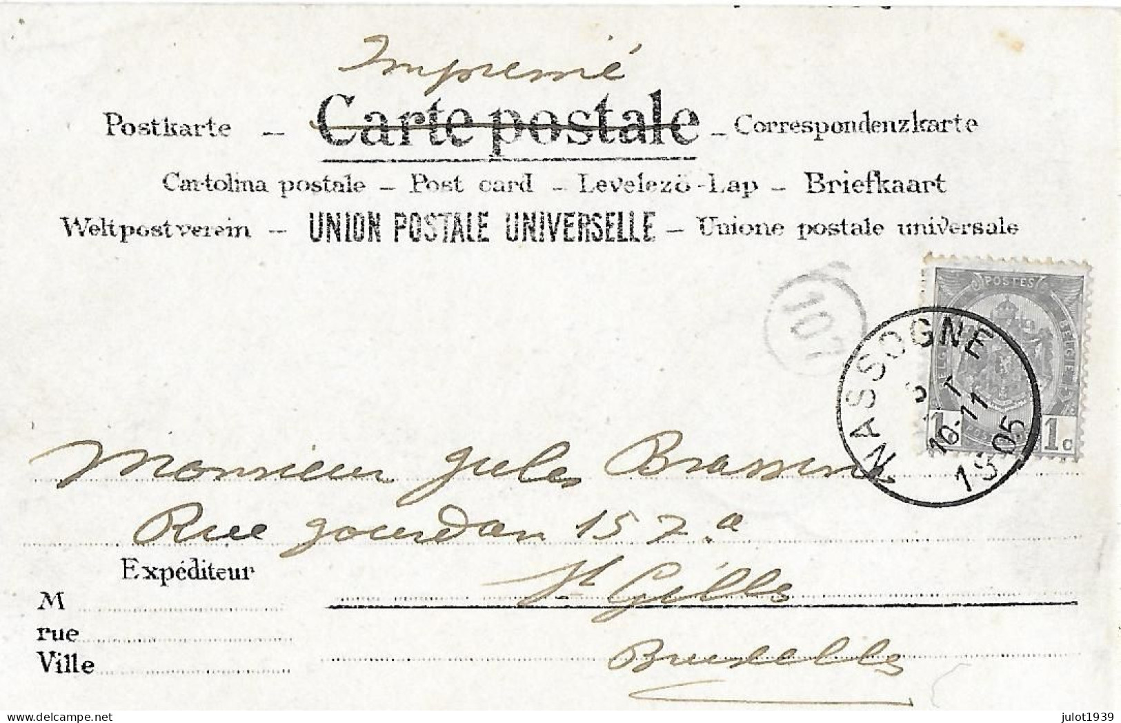 Julot1939 ...  NASSOGNE ..-- Rue D' En Haut . 1905 Vers SAINT - GILLES ( Mr Jules BRASSEUR ) . Voir Verso . - Nassogne