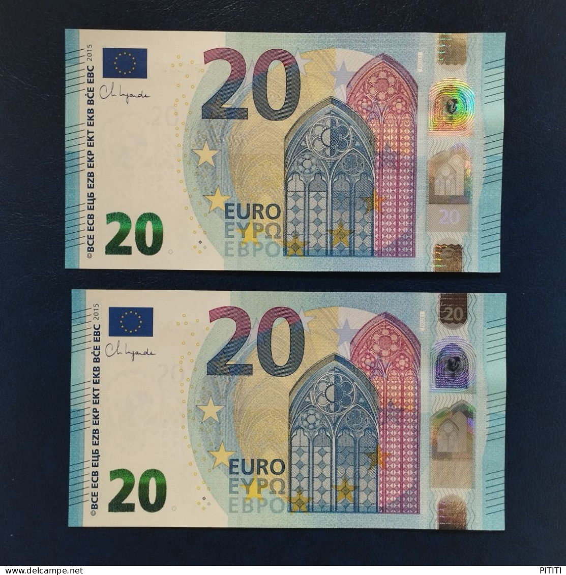 EURO BULGARIA 20 F002E1 FM LAGARDE UNC, PAIR CORRELATIVE - 20 Euro