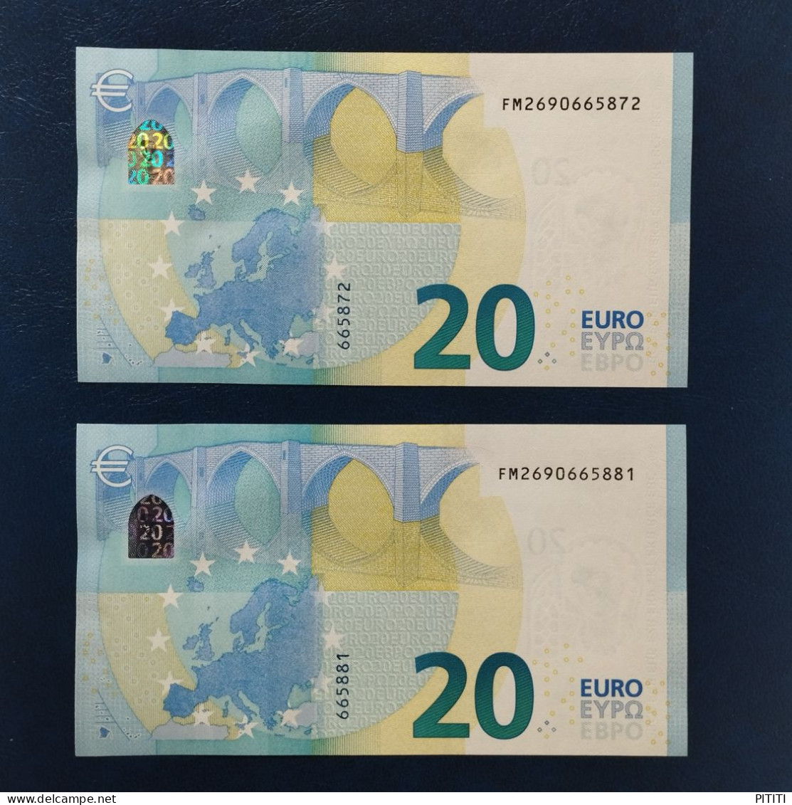 EURO BULGARIA 20 F002E1 FM LAGARDE UNC, PAIR CORRELATIVE - 20 Euro