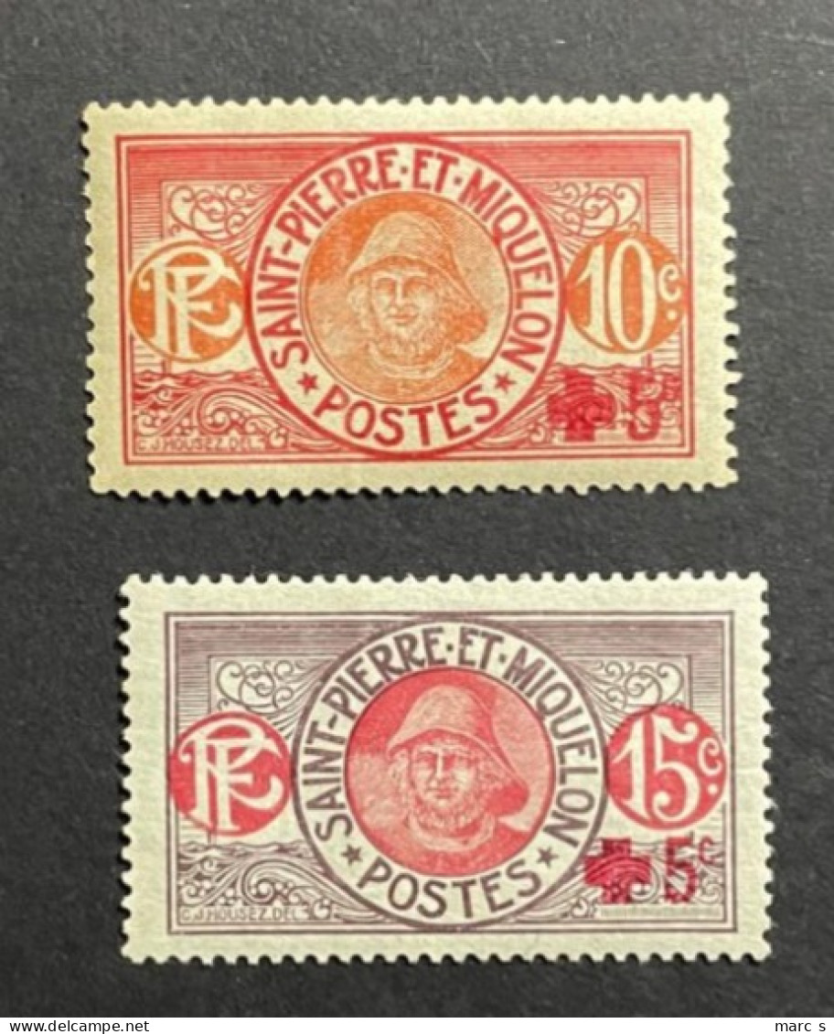 SPM 1915 - NEUF*/MH - Série Complète YT 105 / 106 - CROIX ROUGE - Neufs