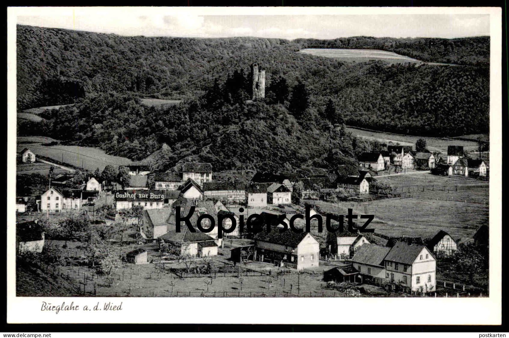 ÄLTERE POSTKARTE BURGLAHR AN DER WIED HOTEL BURGHOF BES. FERD. KRAUS WESTERWALD ALTENKIRCHEN FLAMMERSFELD Ansichtskarte - Altenkirchen