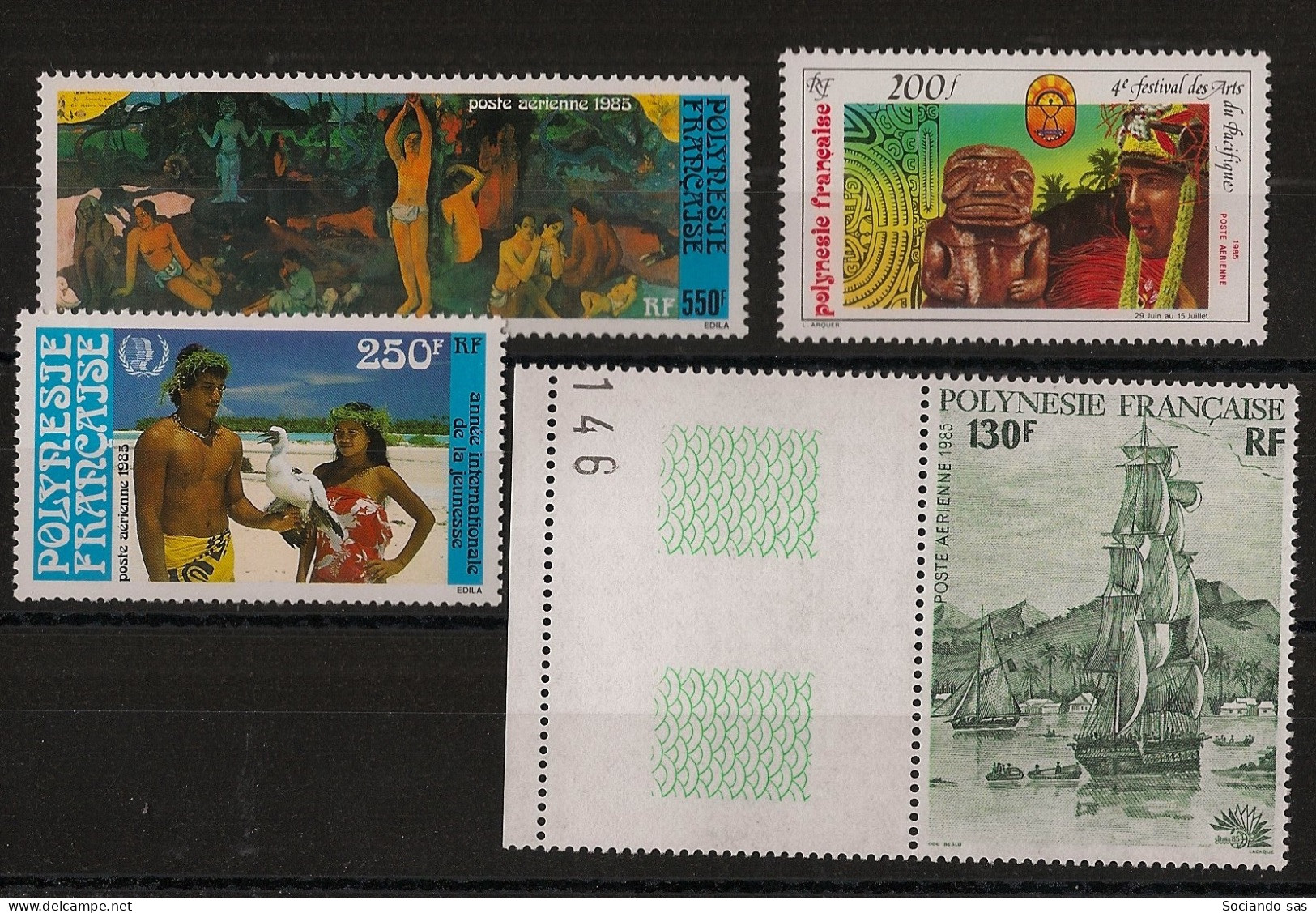 POLYNESIE - Année 1985 - Tous Les "Poste Aérienne" Du PA N°YT. 186 Au N°189 - Neuf Luxe ** / MNH / Postfrisch - Années Complètes