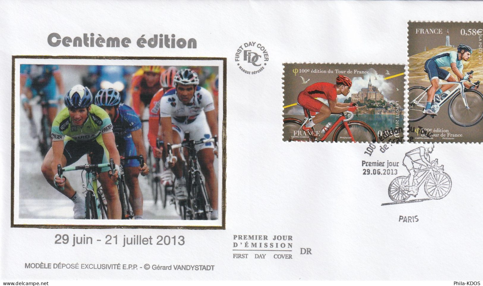 2013 " 100ème EDITION DU TOUR DE FRANCE " Sur 4 Enveloppes 1er Jour Sur Soie N°YT 4755 à 4762 Parf état FDC à Saisir !!! - Radsport