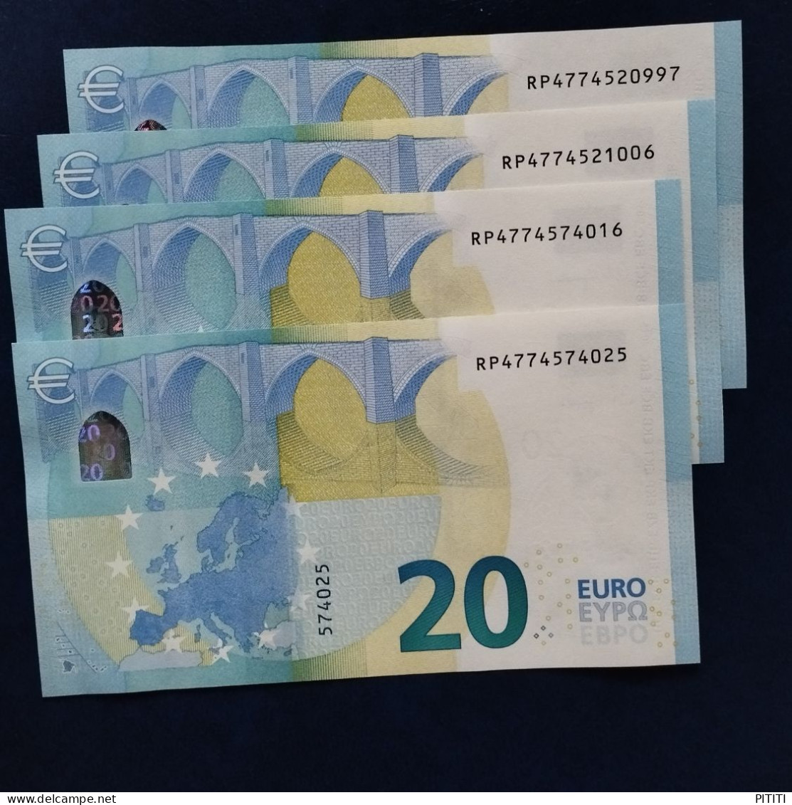 EURO GERMANY 20 R021A1 RP LAGARDE UNC, FOUR CORRELATIVE - 20 Euro