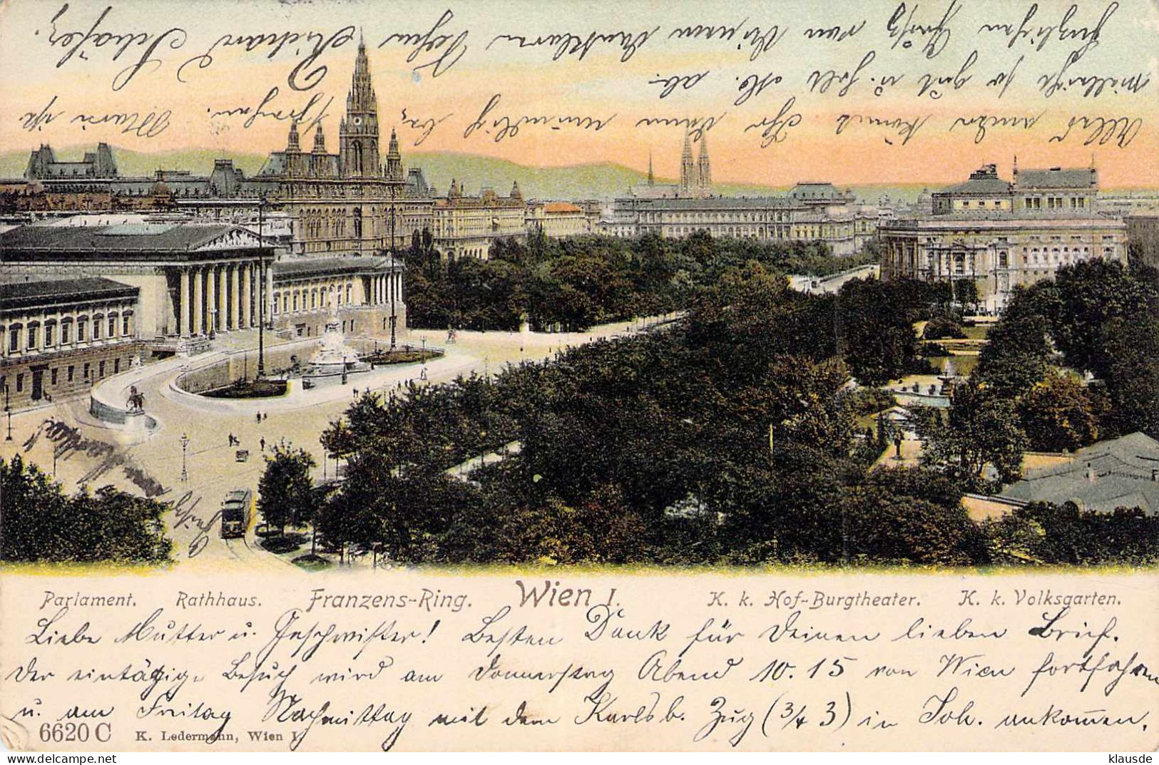 Wien - Panorama,Franzensring Gel.1904 AKS - Ringstrasse