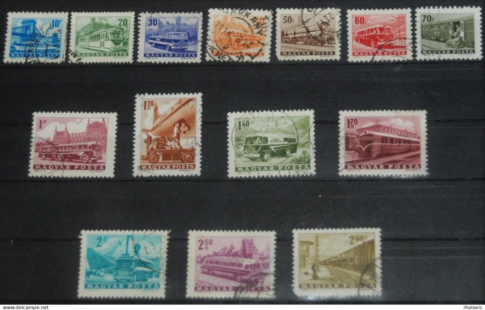 HUNGARY, Mix Stamps, Buildings, Busses, Transport, Used - Bus