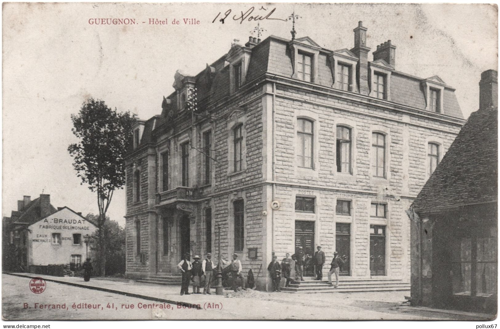 CPA DE GUEUGNON  (SAÔNE ET LOIRE)  HÔTEL DE VILLE - Gueugnon