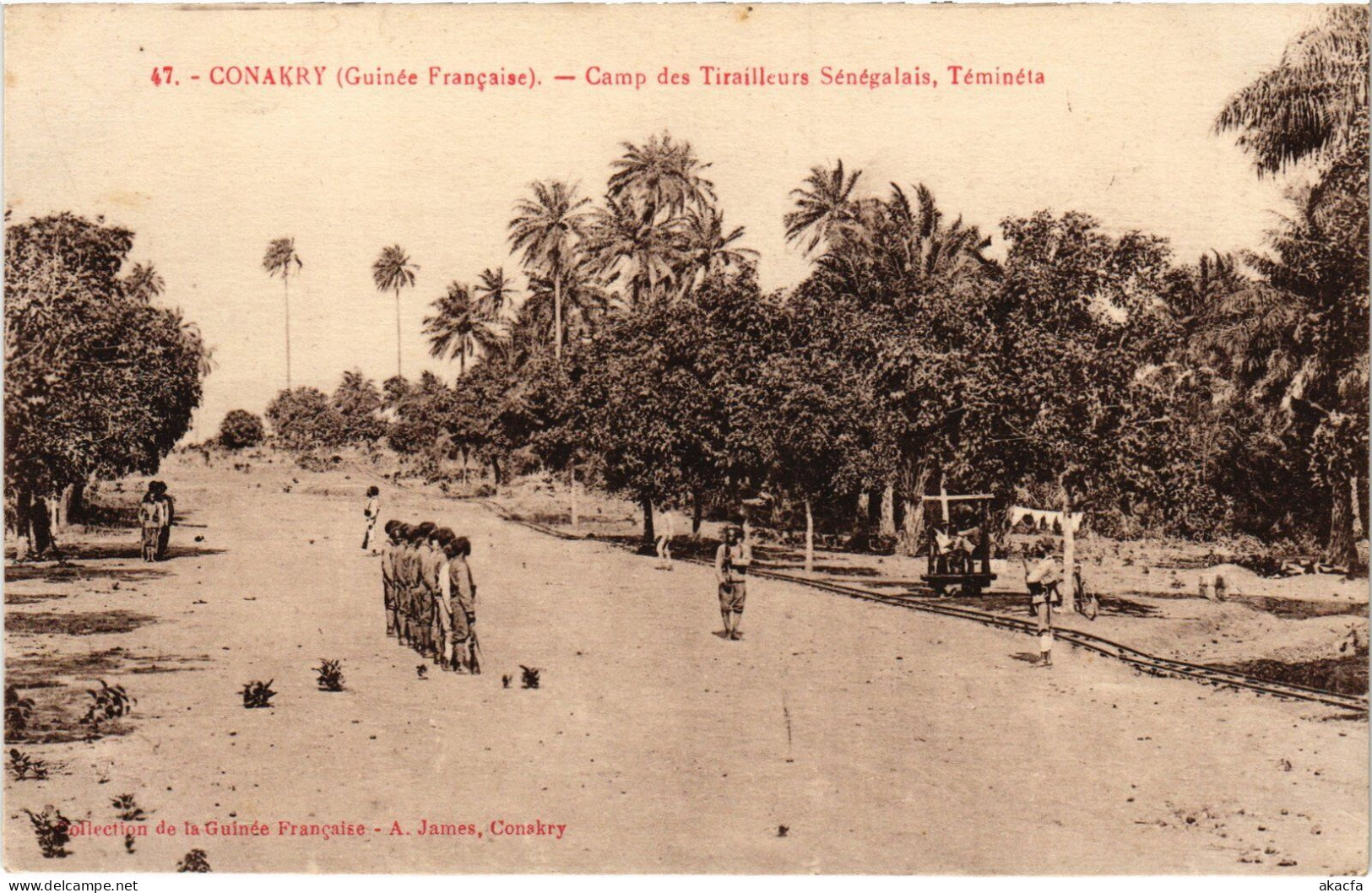 PC FRENCH GUINEA GUINÉE CONAKRY CAMP TIRAILLEURS SÉNÉGALAIS TÉMINÉTA (a49754) - Guinée Française