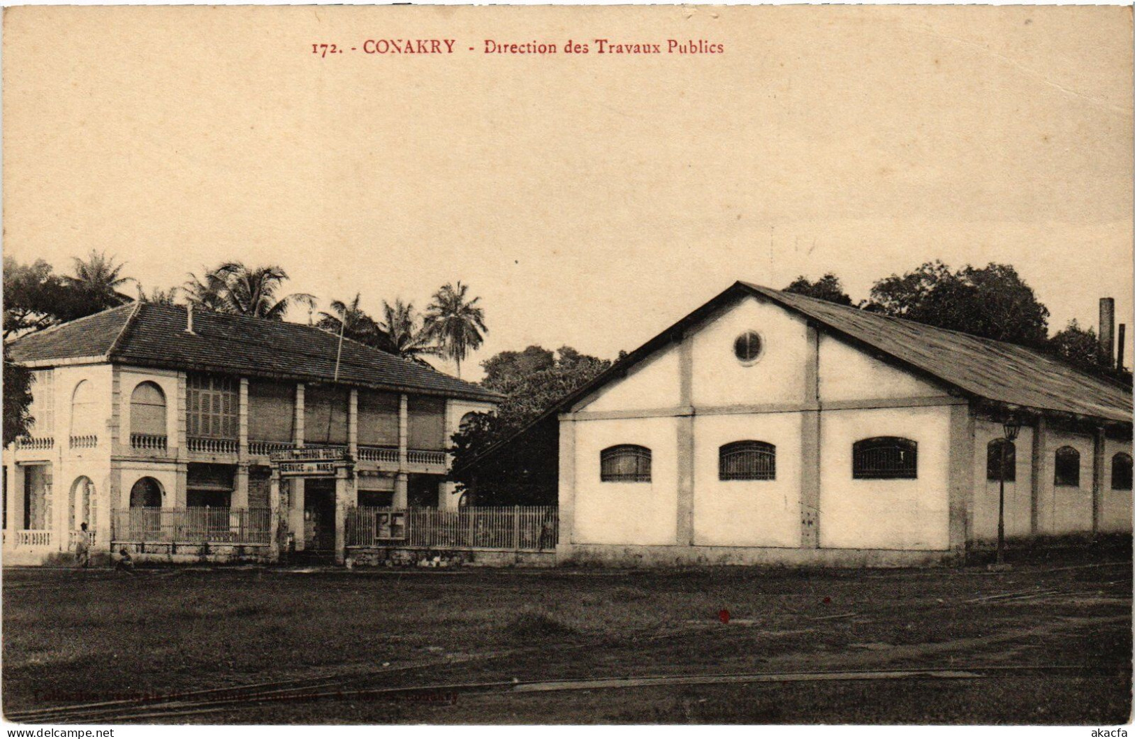 PC FRENCH GUINEA GUINÉE CONAKRY DIRECTION DES TRAVAUX PUBLICS (a49779) - Guinée Française