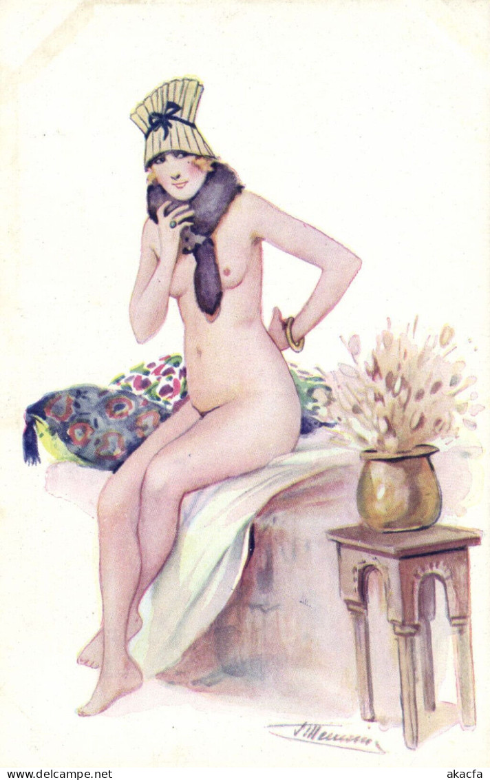 PC ARTIST SIGNED, MEUNIER, RISQUE, FRILEUSE, Vintage Postcard (b50656) - Meunier, S.
