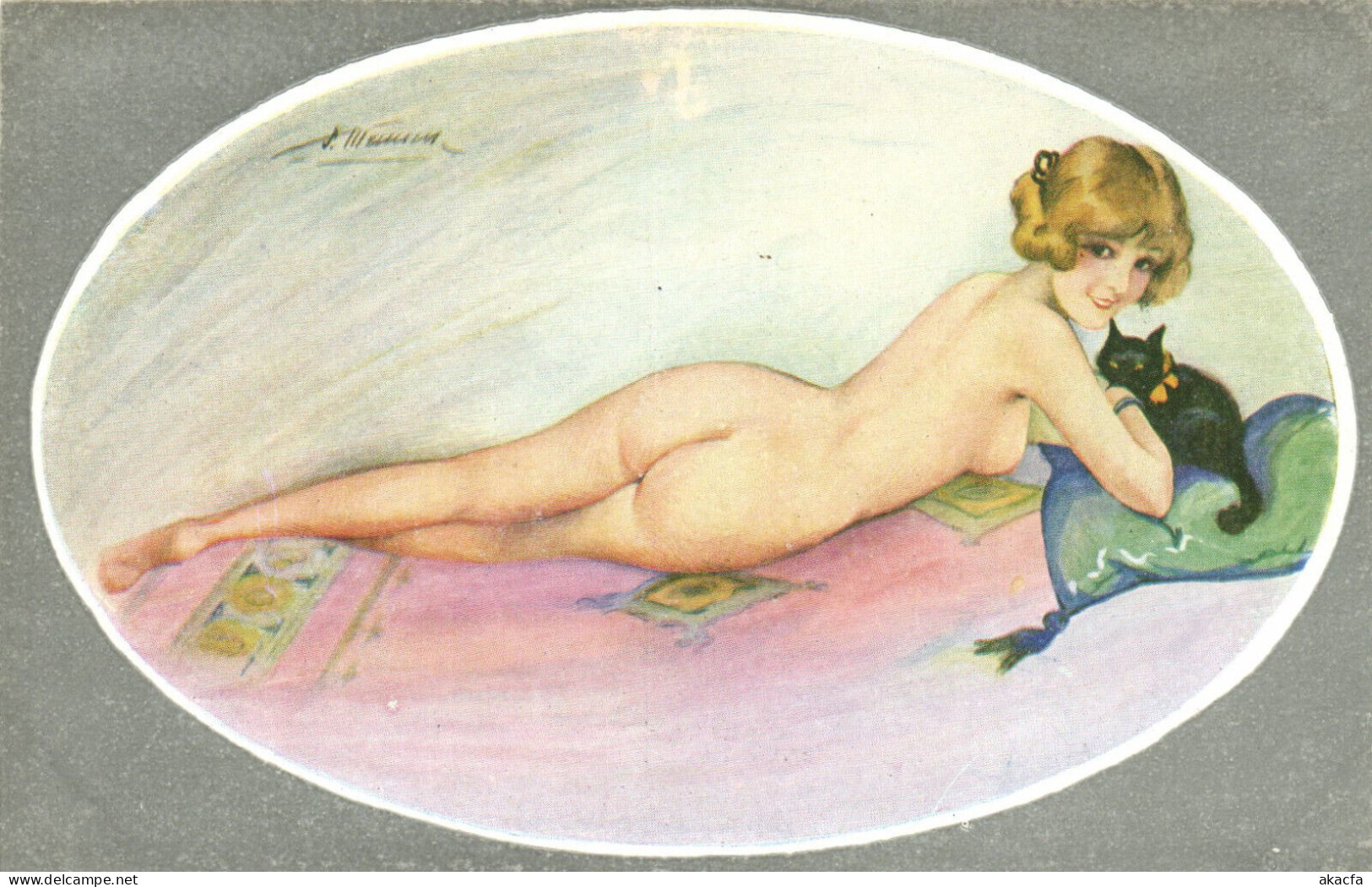 PC ARTIST SIGNED, MEUNIER, RISQUE, LE NU MODERNE, Vintage Postcard (b50673) - Meunier, S.