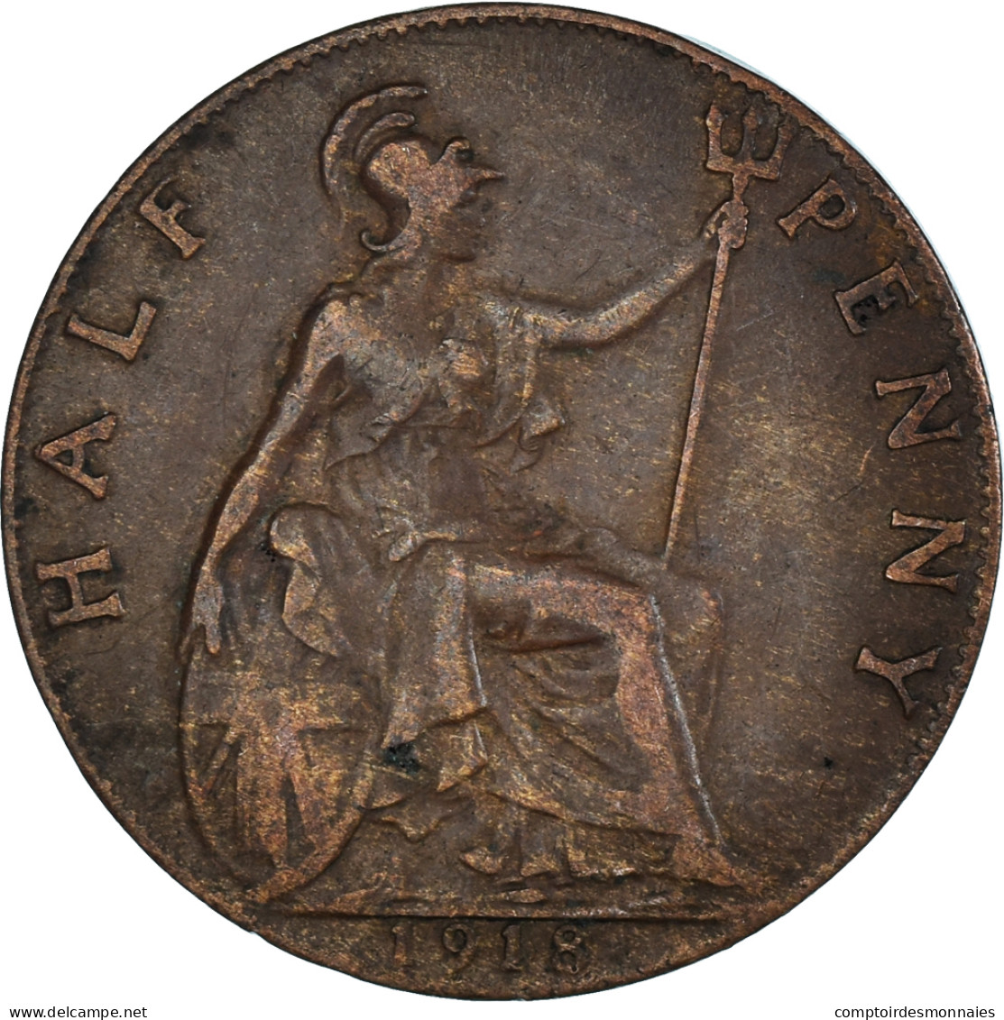 Monnaie, Grande-Bretagne, 1/2 Penny, 1918 - C. 1/2 Penny