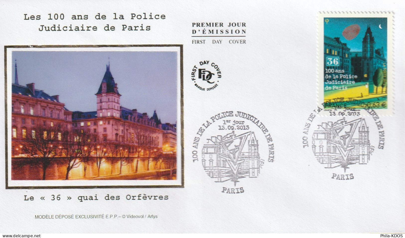 2013 " 100 ANS DE LA POLICE JUDICIAIRE DE PARIS " Sur Enveloppe 1er Jour Sur Soie N°YT 4796 Parf état FDC à Saisir !!! - Police - Gendarmerie