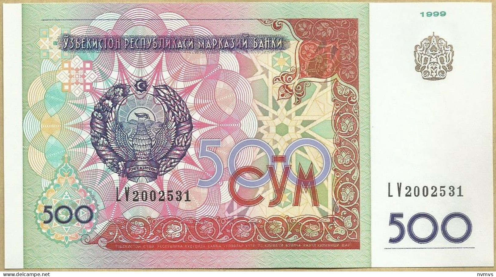 Uzebequistao - 500 Sum 1999 - Uzbekistan