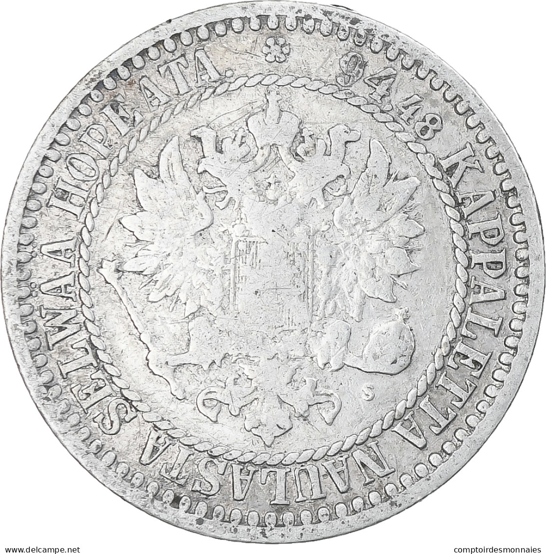 Finlande, Alexander II, Markka, 1866, Helsinki, TB+, Argent, KM:3.1 - Finlande