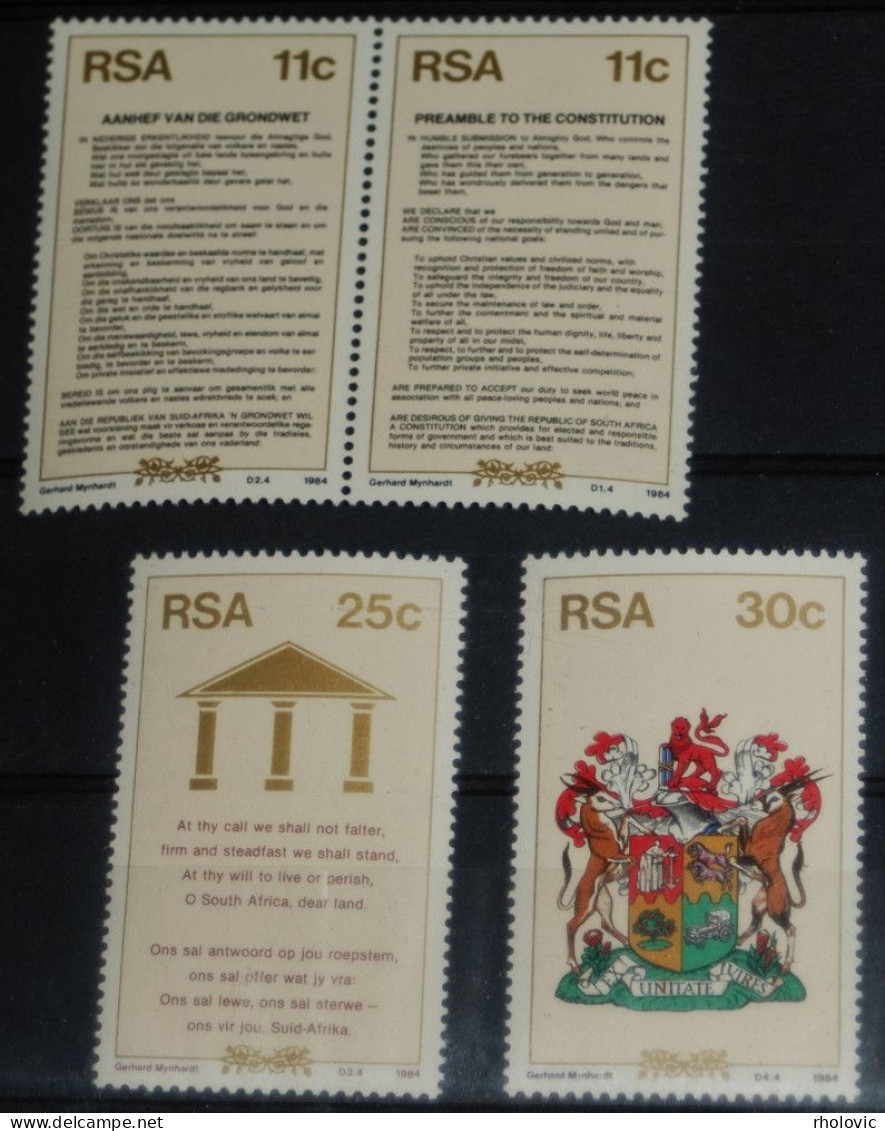 SOUTH AFRIKA 1984, New Constitution, Mi #655-8, MNH** - Nuevos