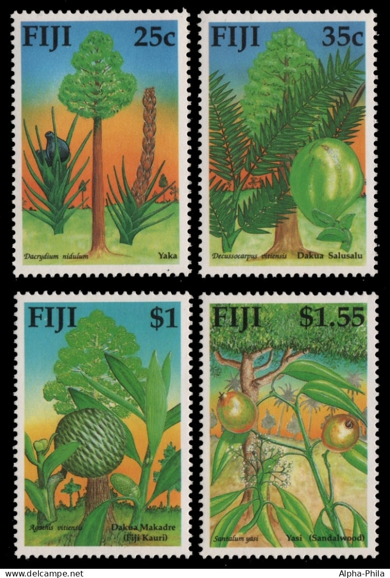 Fidschi 1990 - Mi-Nr. 624-627 ** - MNH - Nutzhölzer / Trees - Fidji (1970-...)