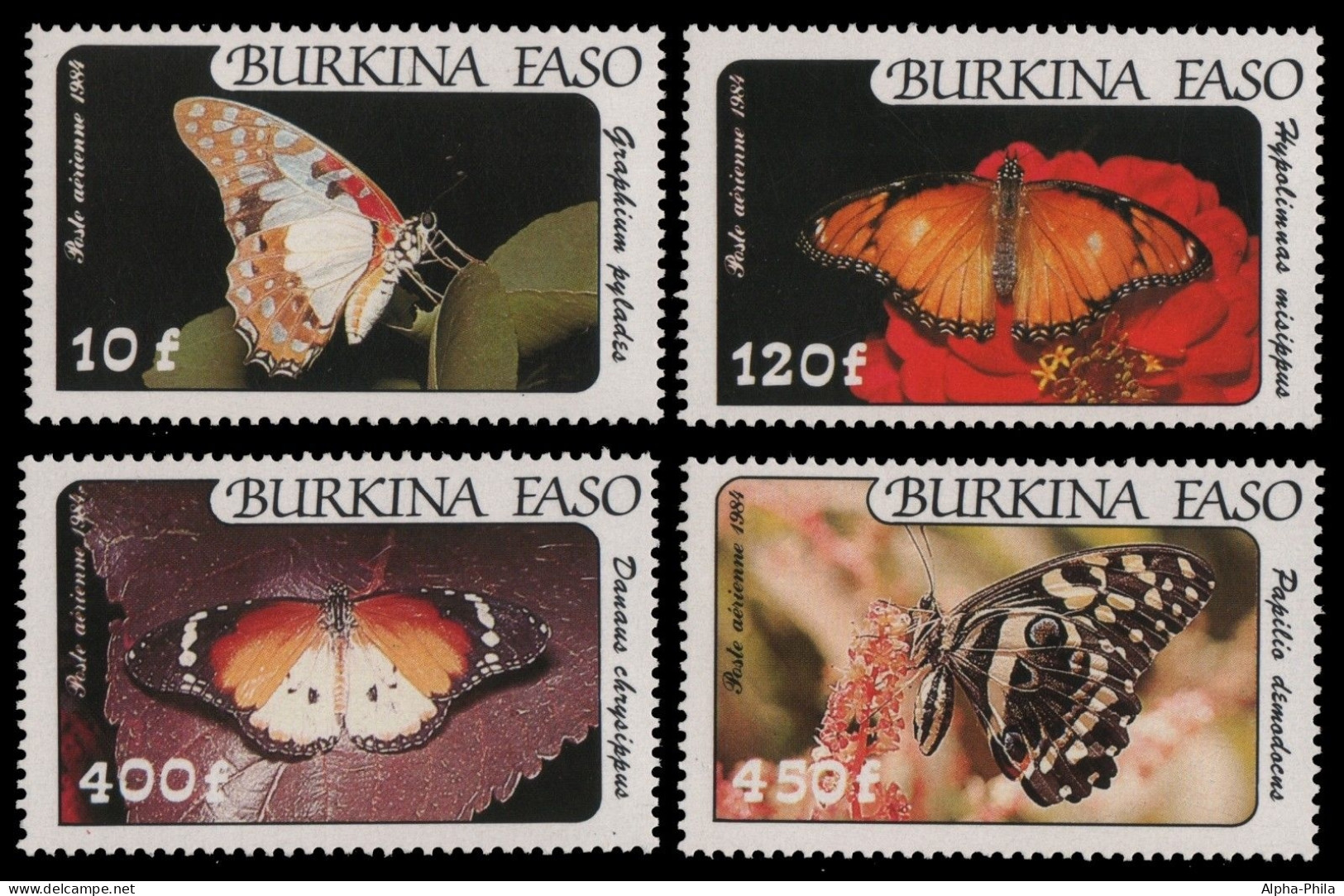 Burkina Faso 1984 - Mi-Nr. 972-975 ** - MNH - Schmetterlinge / Butterflies - Burkina Faso (1984-...)