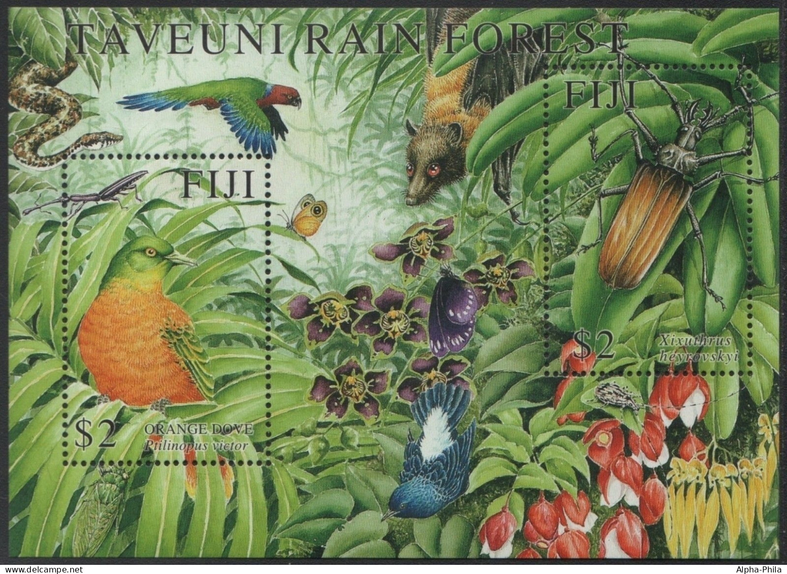 Fidschi 2001 - Mi-Nr. Block 38 ** - MNH - Fauna - Flora - Fidji (1970-...)