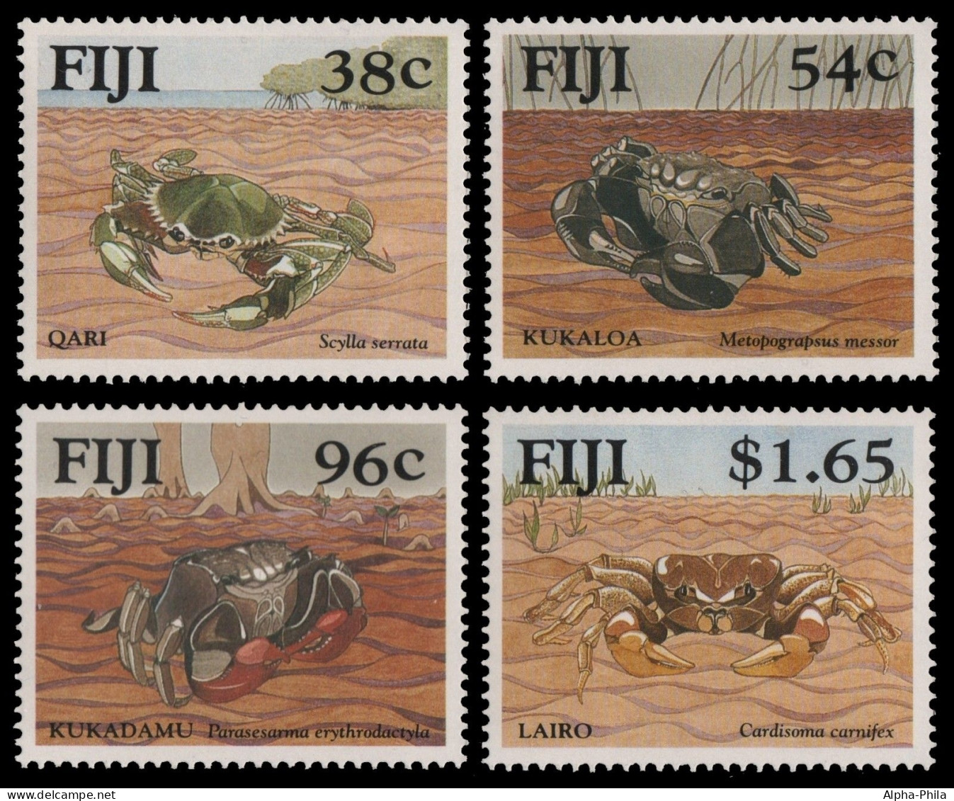 Fidschi 1991 - Mi-Nr. 640-643 ** - MNH - Krabben / Crabs - Fidji (1970-...)