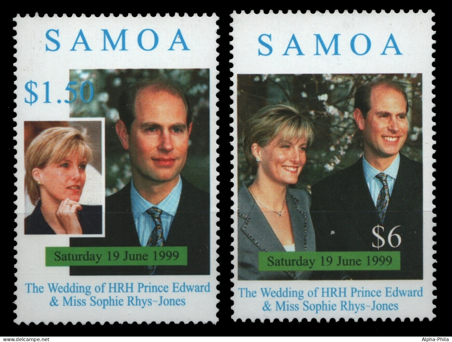 Samoa 1999 - Mi-Nr. 898-899 ** - MNH - Hochzeit Prinz Edward - Samoa Americano