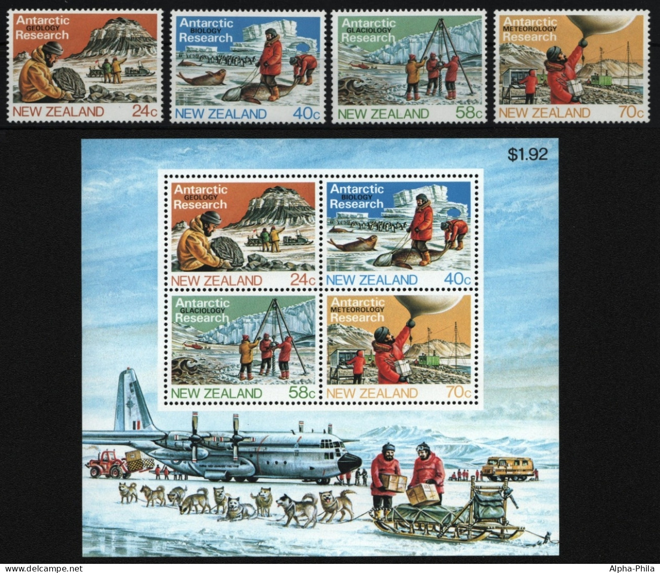 Neuseeland 1984 - Mi-Nr. 889-892 & Block 5 ** - MNH - Antarktis / Antarctis - Ungebraucht