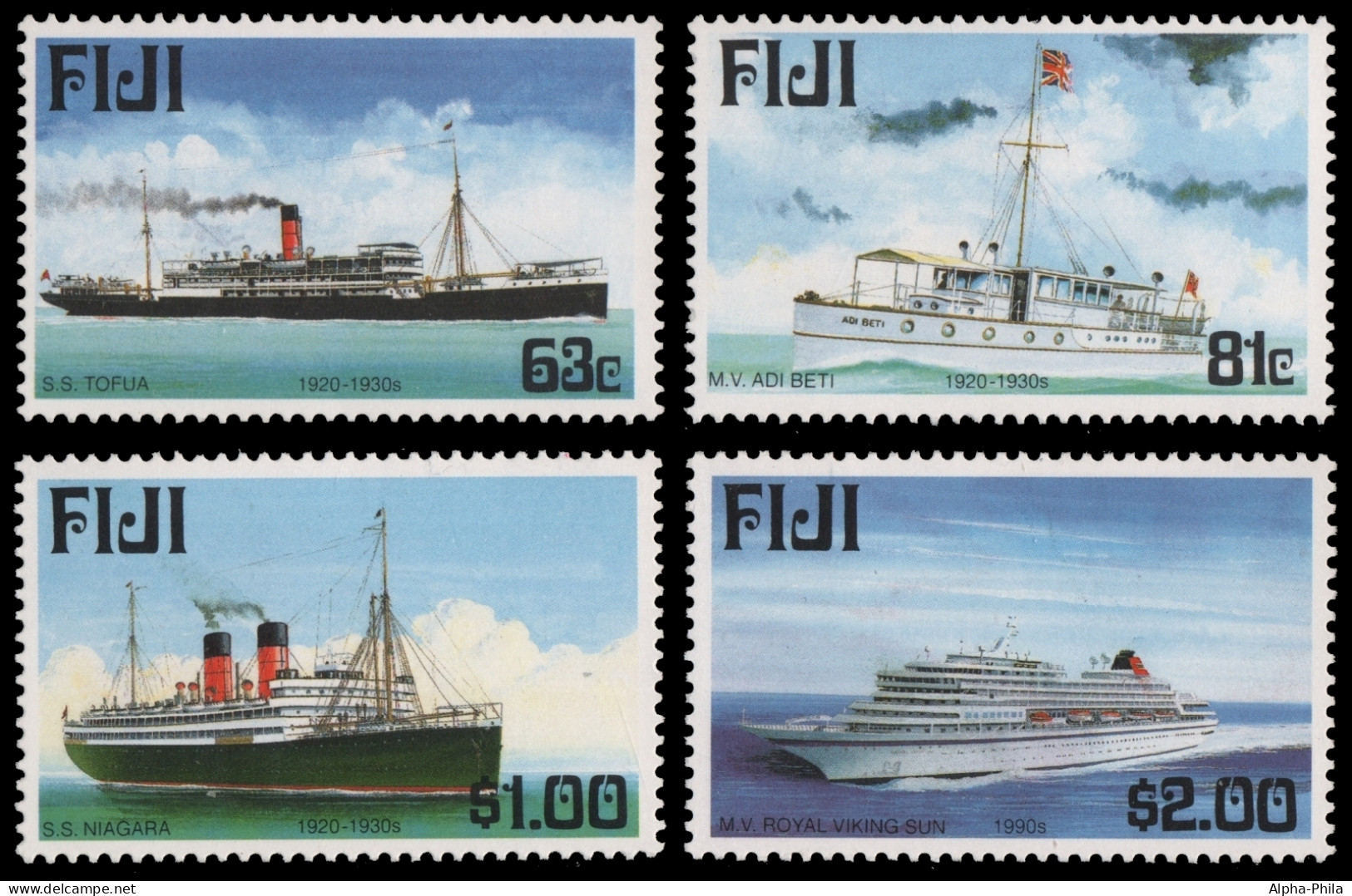 Fidschi 1999 - Mi-Nr. 873-876 ** - MNH - Schiffe / Ships - Fidji (1970-...)