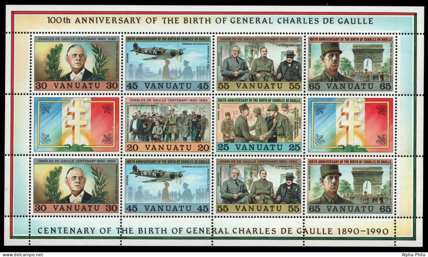 Vanuatu 1990 - Mi-Nr. 845-850 ** - MNH - KLB - Charles De Gaulle - Vanuatu (1980-...)