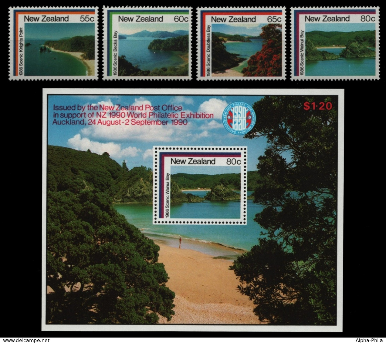 Neuseeland 1986 - Mi-Nr. 964-967 & Block 8 ** - MNH - Natur - Ungebraucht