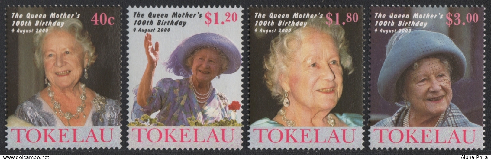 Tokelau 2000 - Mi-Nr. 294-297 ** - MNH - Queen Mum - Tokelau