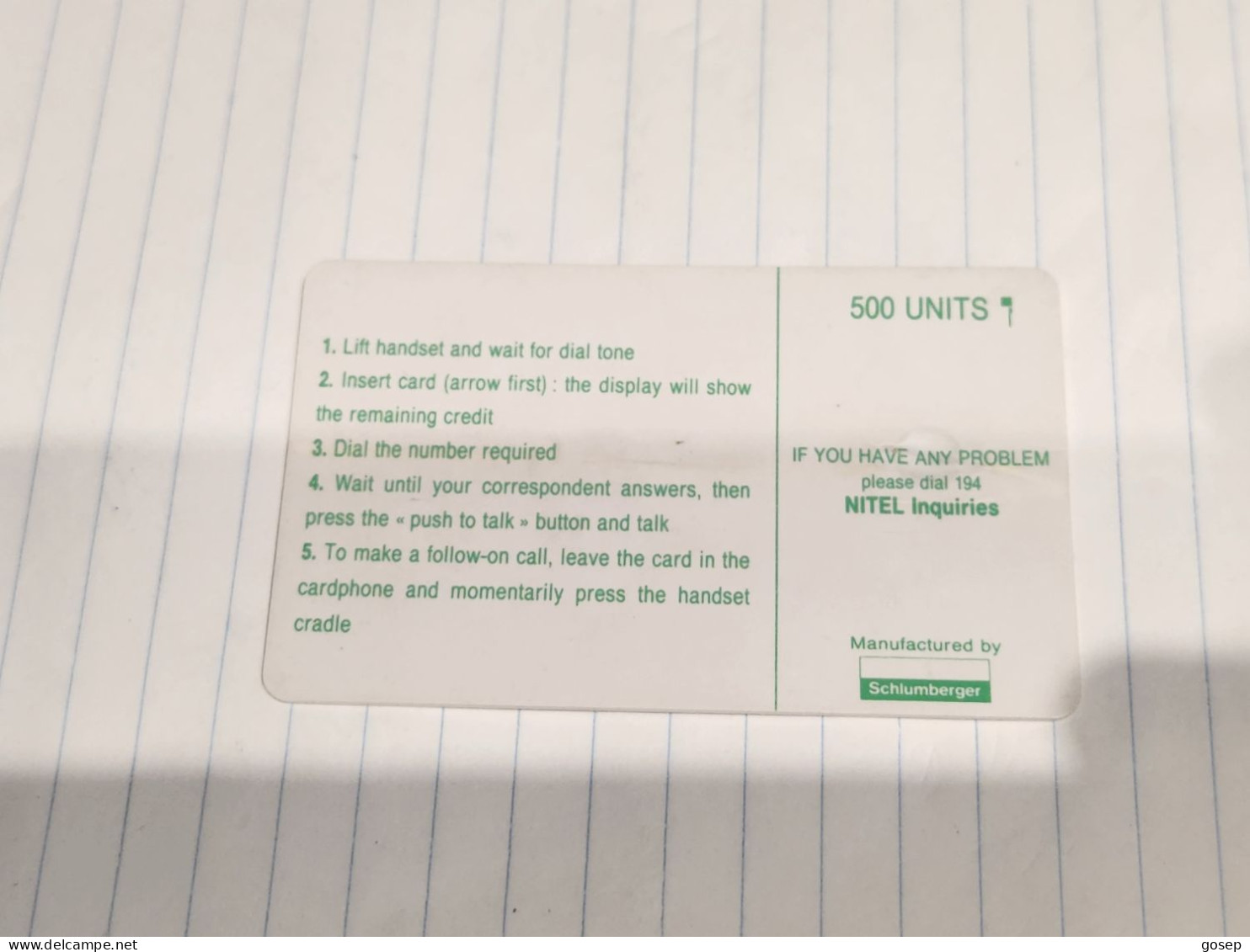 NIGERIA-(NG-NIT-0023)Green Logo 500(CM: SC6)(3)(500units)(Folding Means-damage To The Chi )-used Card+1card Prepiad Free - Nigeria