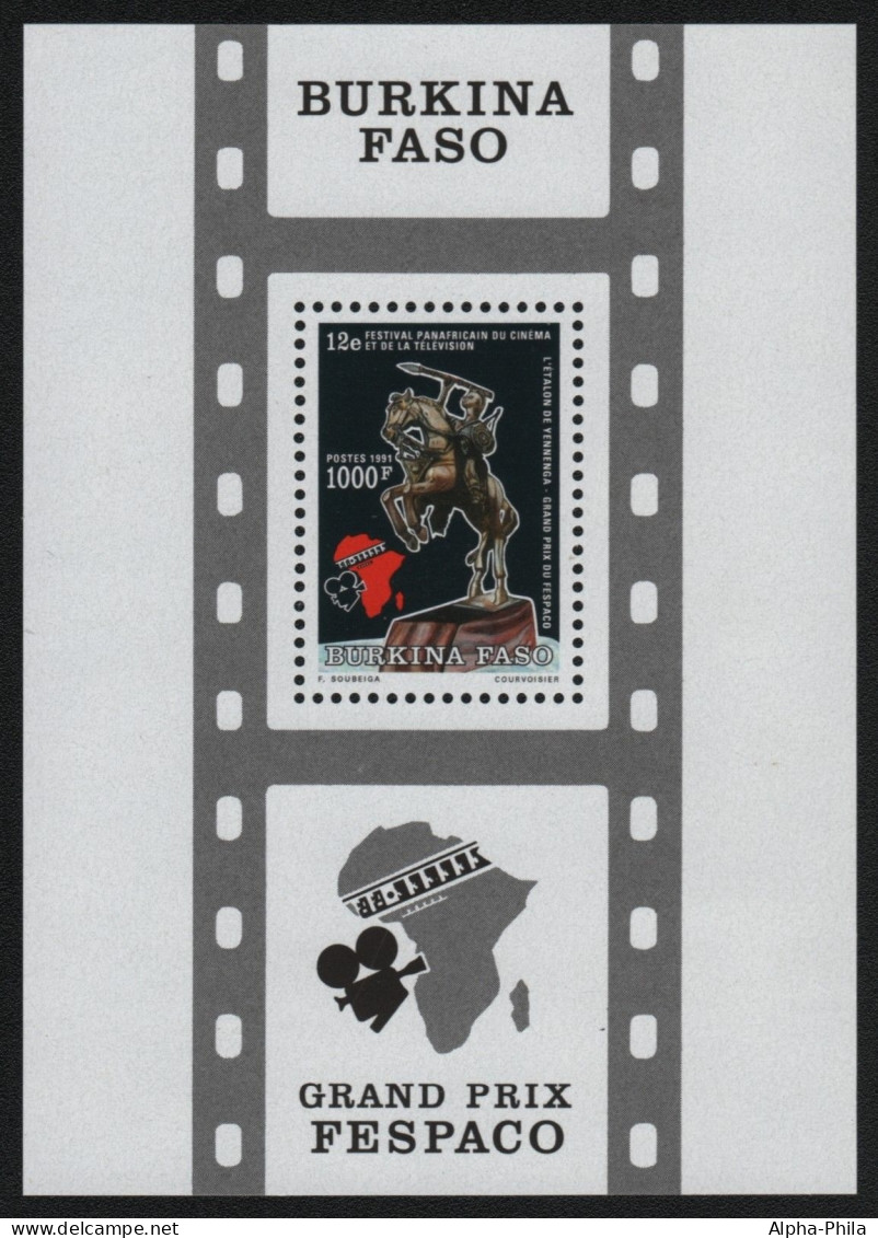 Burkina Faso 1991 - Mi-Nr. Block 135 ** - MNH - Filmfestival - Burkina Faso (1984-...)