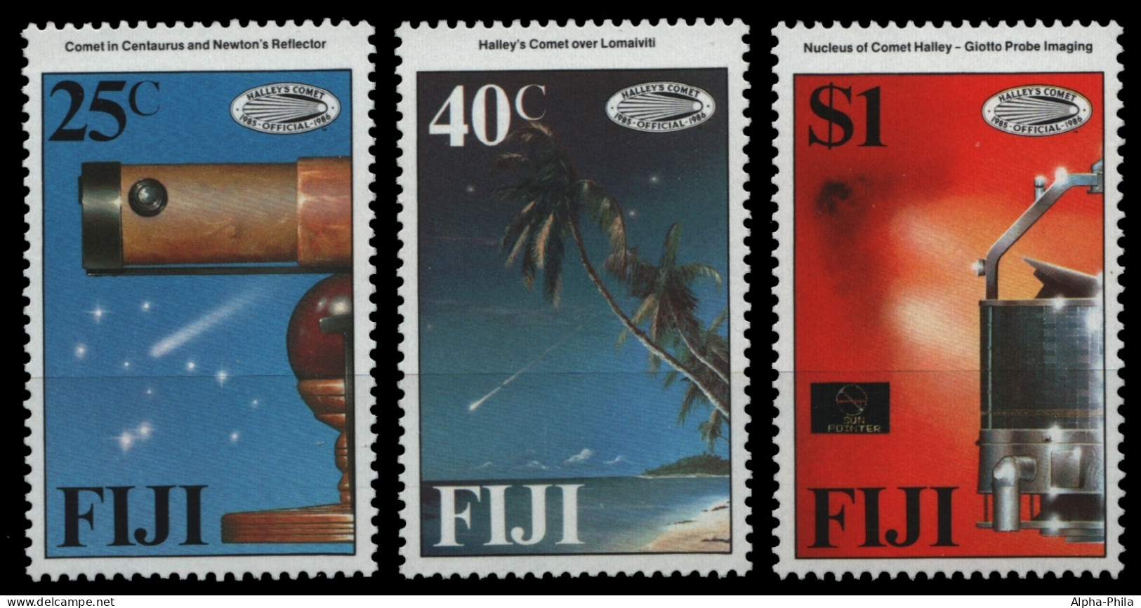 Fidschi 1986 - Mi-Nr. 545-547 ** - MNH - Raumfahrt / Space - Halley - Fidji (1970-...)