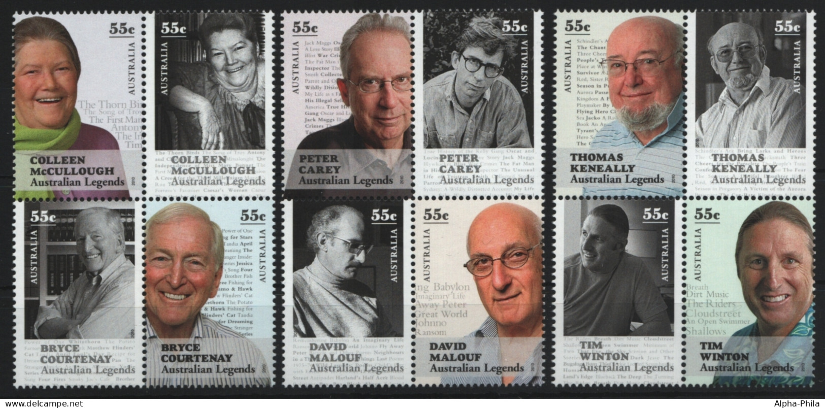 Australien 2010 - Mi-Nr. 3323-3334 ** - MNH - Schriftsteller - Mint Stamps