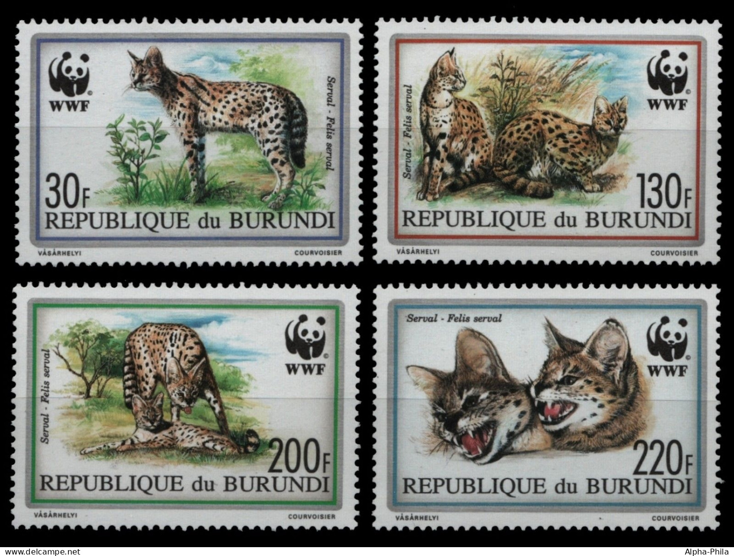 Burundi 1992 - Mi-Nr. 1758-1761 ** - MNH - Wildtiere / Wild Animals - Ongebruikt