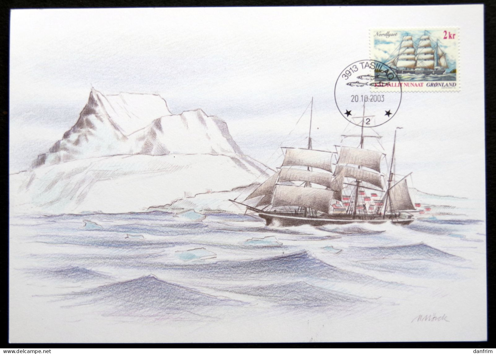 GREENLAND 2003   Ships       Minr.381  Cards     ( Lot 4673) - Brieven En Documenten