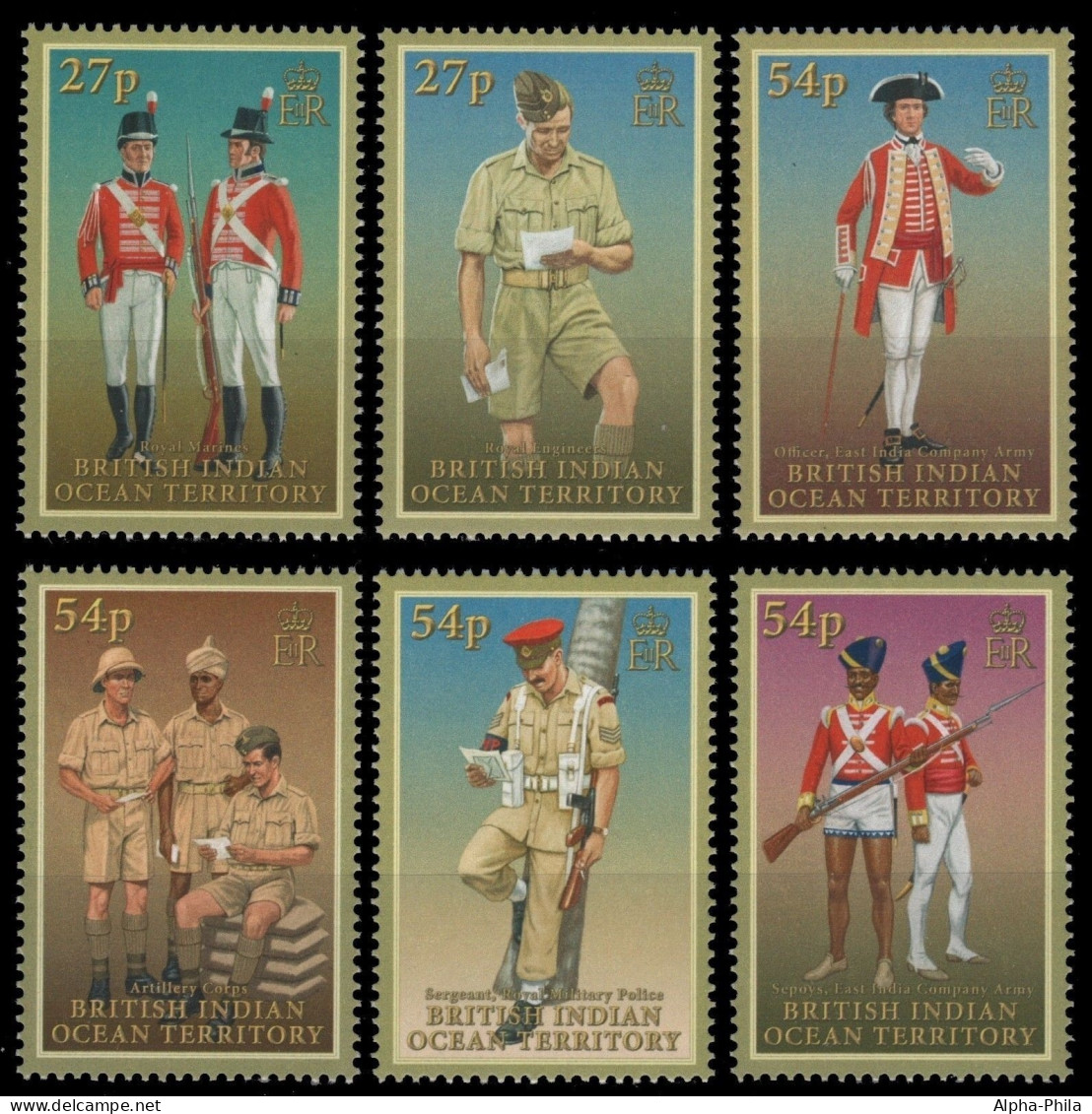 BIOT 2008 - Mi-Nr. 451-456 ** - MNH - Uniformen / Uniforms - Territoire Britannique De L'Océan Indien