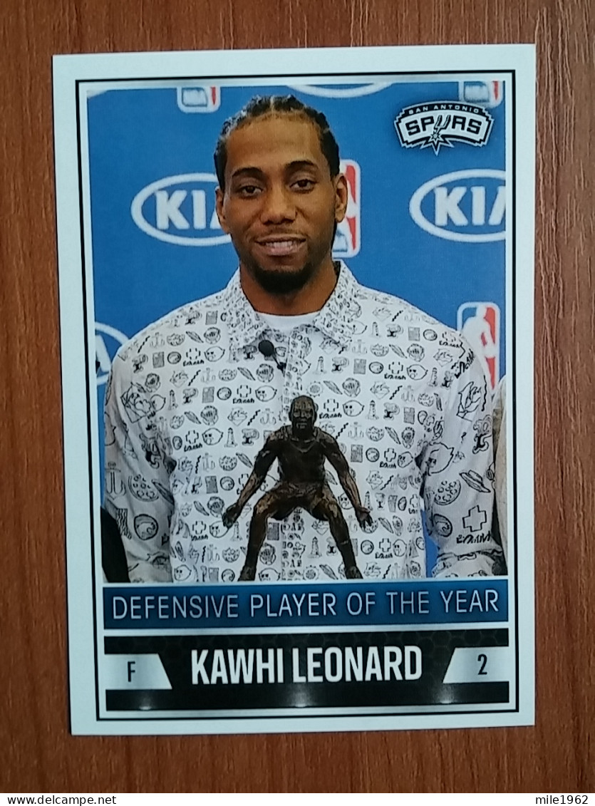 ST 44 - NBA Basketball 2016-2017, Sticker, Autocollant, PANINI, No 427 Defensive Player Of The Year - Kawhi Leonard - Libros