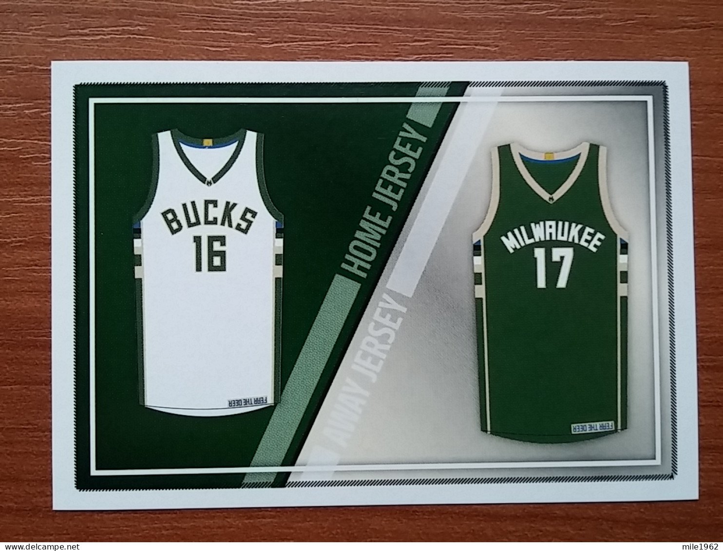 ST 45 - NBA Basketball 2016-2017, Sticker, Autocollant, PANINI, No 128 Home/Away Jerseys Milwaukee Bucks - Libros