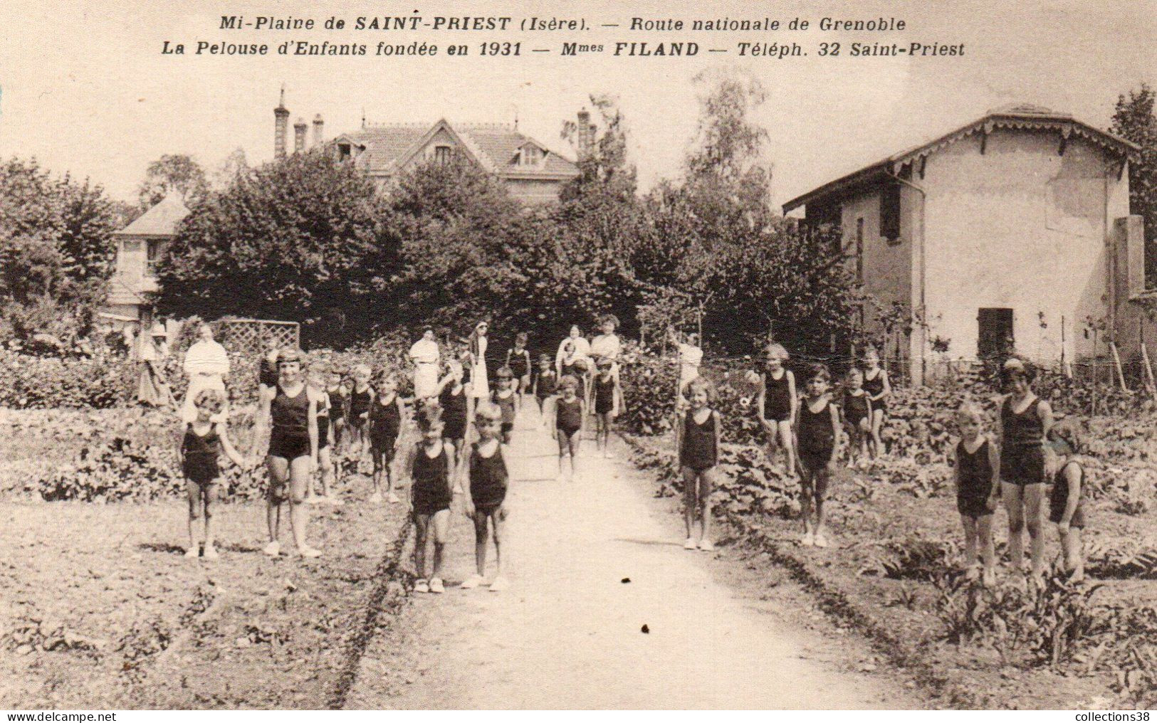 Mi-Plaine De Saint-Priest - Route Nationale De Grenoble - La Pelouse D'Enfants Fondée En 1931 - Saint Priest