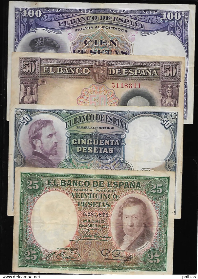 Spain España Espagne 4 BANKONOTE  1931 1935 Very Raros - 1000 Pesetas