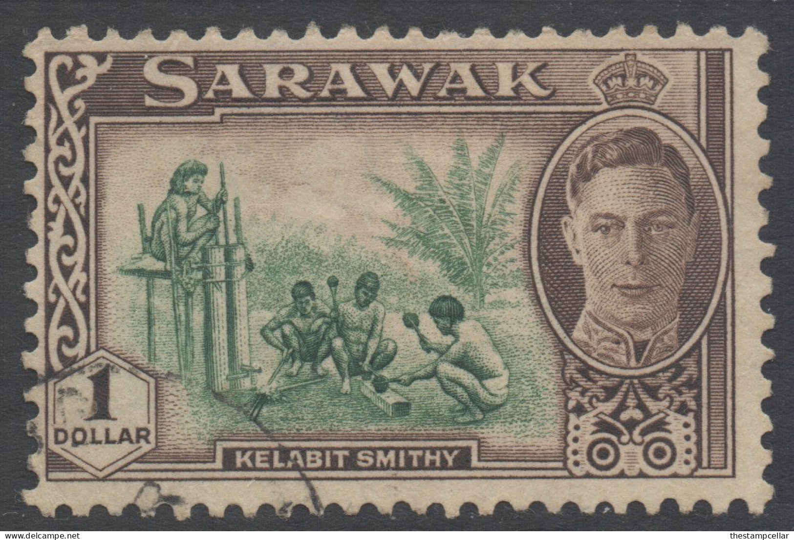 Sarawak Scott 192 - SG183, 1950 George VI $1 Used - Sarawak (...-1963)