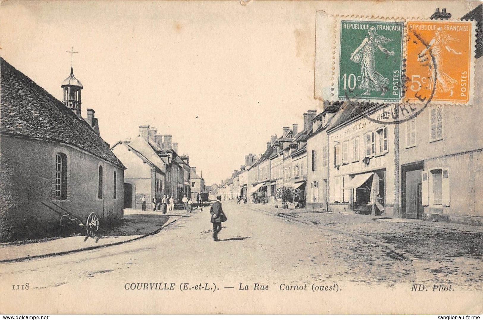 CPA 28 COURVILLE / LA RUE CARNOT OUEST - Courville