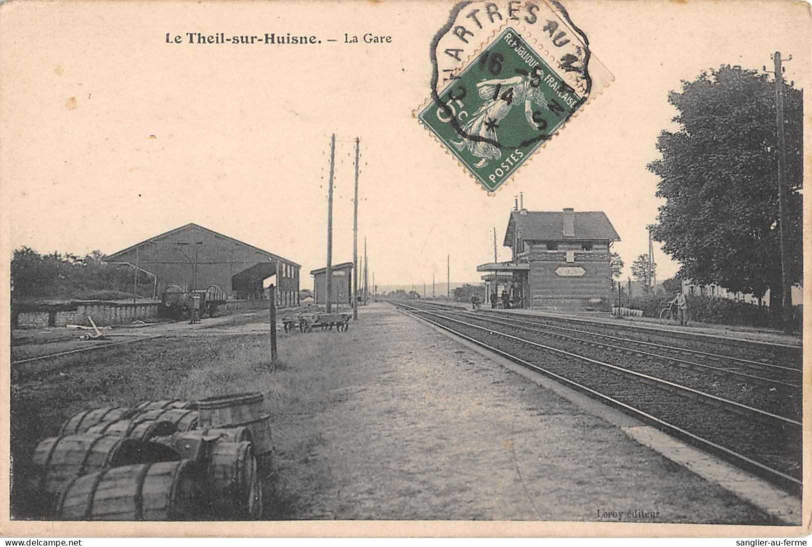 CPA 61 LE THEIL SUR HUISNE / LA GARE / Cliché Rare - Autres & Non Classés