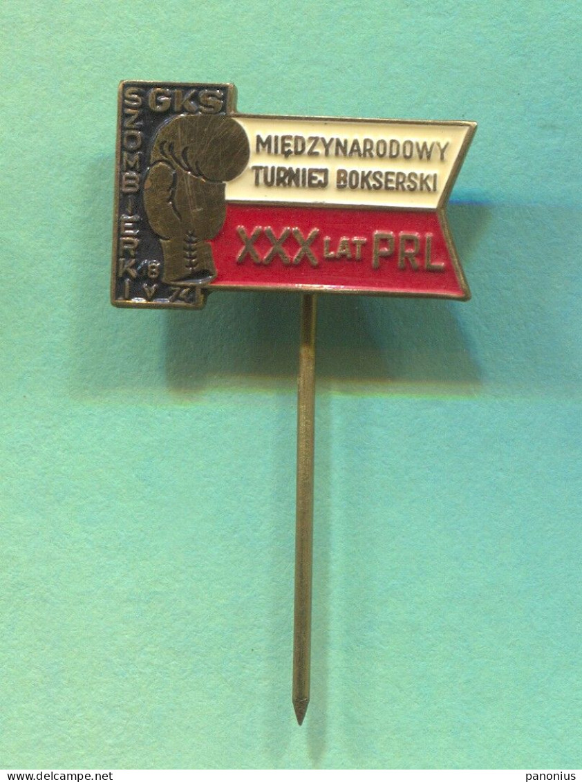 Boxing Box Boxen Pugilato - International Tournament Poland, Szombierki / Bytom 1974. Vintage Pin  Badge  Abzeichen - Boxing