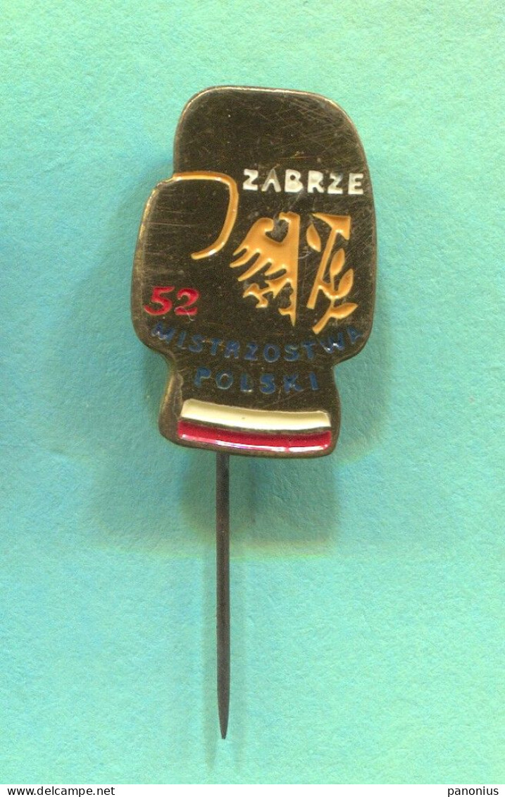 Boxing Box Boxen Pugilato - Championship Poland Zabrze, Vintage Pin  Badge  Abzeichen - Boxeo