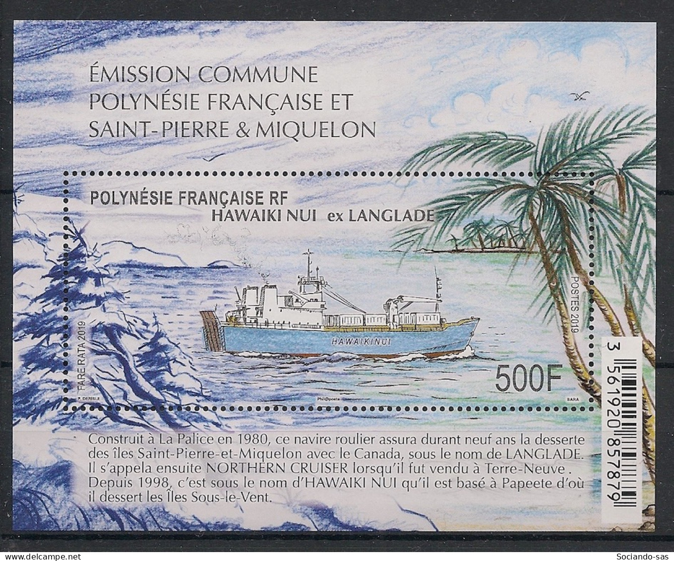 POLYNESIE - 2019 - Bloc Feuillet BF N°YT. 51 - Hawaiki Nui - Neuf Luxe** / MNH / Postfrisch - Blocs-feuillets